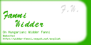 fanni widder business card